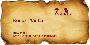 Kurcz Márta névjegykártya